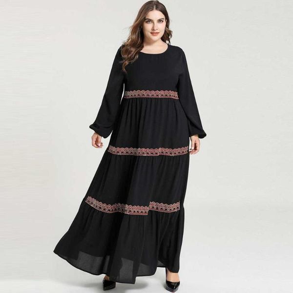 black casual islamic clothing women long sleeve embroidery frilled muslim abaya dubai kaftan moroccan plus size maxi long dress, Red
black casual islamic clothing women long sleeve embroidery frilled muslim abaya dubai kaftan moroccan plus size maxi long dress, Red