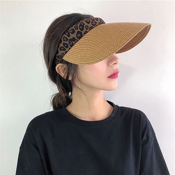 summer breathable leopard straw sun hats ess empty sun visor cap hat adjustable nature straw ess beach trip cap, Blue;gray
summer breathable leopard straw sun hats ess empty sun visor cap hat adjustable nature straw ess beach trip cap, Blue;gray