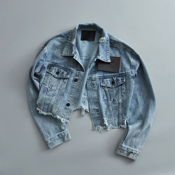 women's with jacket good quality outer order short loose long sleeve burrs old denim jacket, Black;brown
women's with jacket good quality outer order short loose long sleeve burrs old denim jacket, Black;brown
