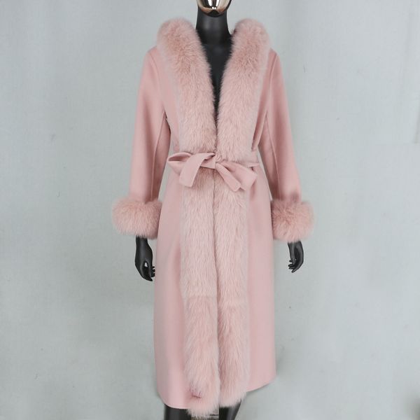 cxfs 2020 new pink x-long cashmere wool blends real fur coat belt winter jacket women natural fur collar hooded streetwear, Black
cxfs 2020 new pink x-long cashmere wool blends real fur coat belt winter jacket women natural fur collar hooded streetwear, Black