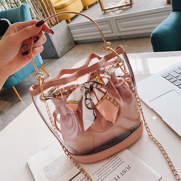small female 2019 new fashionable transparent diagonal chain jelly single small bucket shoulder female bag bucket bag
small female 2019 new fashionable transparent diagonal chain jelly single small bucket shoulder female bag bucket bag