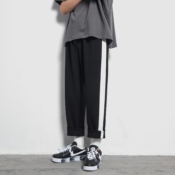 men's pants autumn straight cotton sweatpants men japan fashion side stripe ankle length drawstring black casual trousers male
men's pants autumn straight cotton sweatpants men japan fashion side stripe ankle length drawstring black casual trousers male