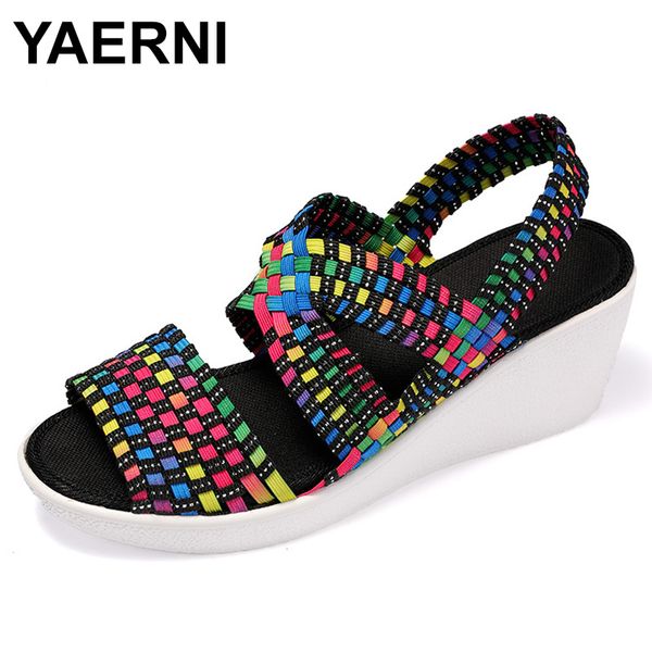 yaerniwomen sandals summer platform shoes slip on woven sandals handmade wedge shoes breathable women multi colors big size, Black
yaerniwomen sandals summer platform shoes slip on woven sandals handmade wedge shoes breathable women multi colors big size, Black