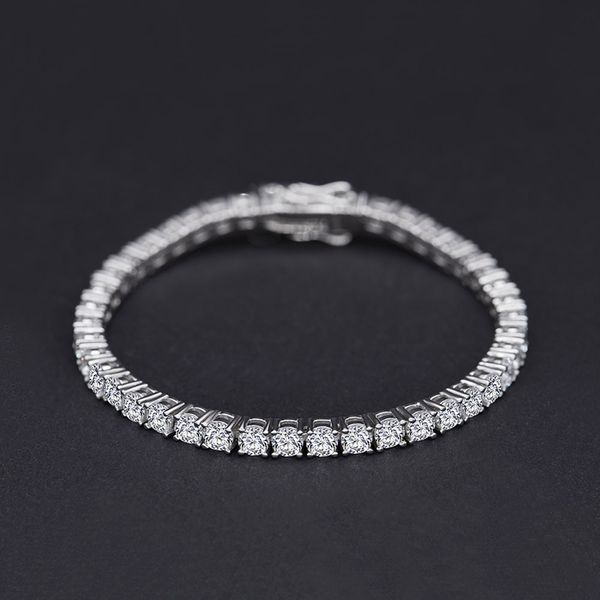 real 925 sterling silver tennis bracelets 3.75mm classic round cut created white diamond bracelet women jewelry accessories, Black
real 925 sterling silver tennis bracelets 3.75mm classic round cut created white diamond bracelet women jewelry accessories, Black