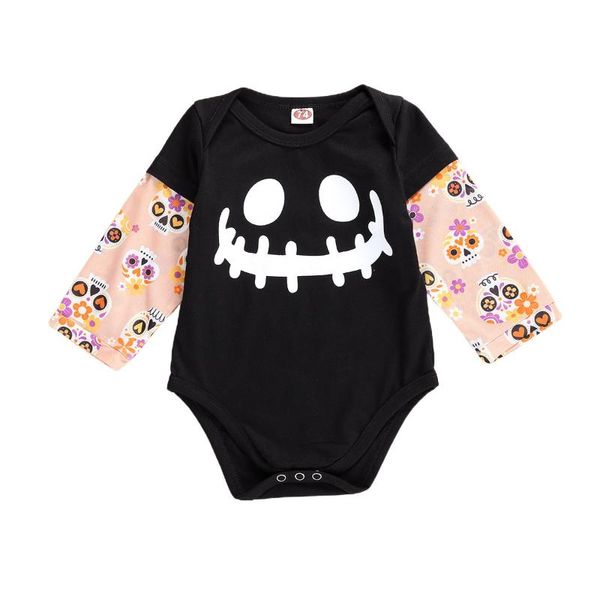 baby halloween romper long-sleeved jumpsuit, fall round collar crotch buttons smile words printed clothes comfortable suit, Blue
baby halloween romper long-sleeved jumpsuit, fall round collar crotch buttons smile words printed clothes comfortable suit, Blue