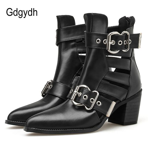gdgydh spring autumn women ankle boots hollow out buckle goth chunky high heel shoes straps summer boots female pointed toe, Black
gdgydh spring autumn women ankle boots hollow out buckle goth chunky high heel shoes straps summer boots female pointed toe, Black