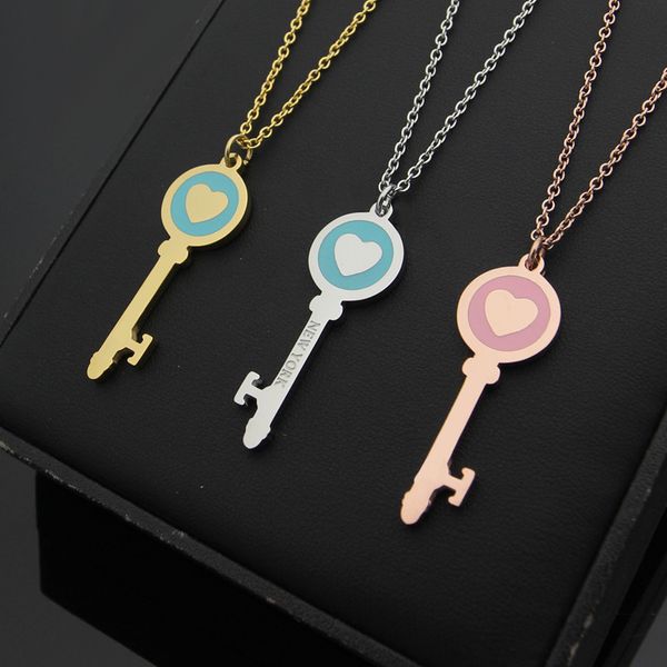 2020 designer titanium steel jewelry t letter key pink green dropping oil heart necklace 18k gold selling necklace, Silver
2020 designer titanium steel jewelry t letter key pink green dropping oil heart necklace 18k gold selling necklace, Silver