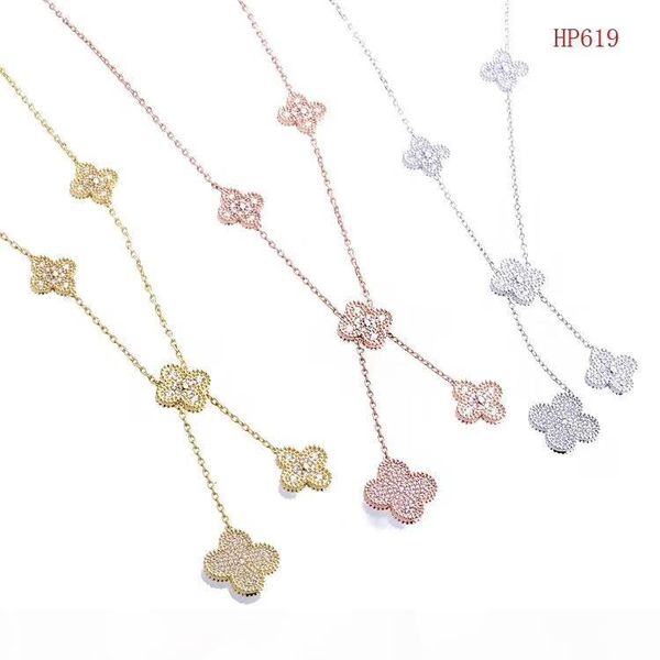 2019 luxury women diamond necklace chain 5 flower pendant necklace stainless steel chain fashion women gold necklace, Silver
2019 luxury women diamond necklace chain 5 flower pendant necklace stainless steel chain fashion women gold necklace, Silver