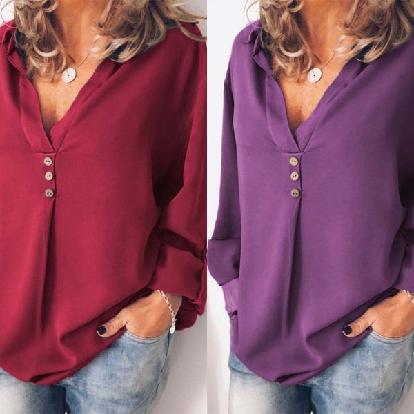 womens plus size roll up long sleeve blouse v-neck buttons decor solid color shirts casual loose lapel tunic s-3xl, White
womens plus size roll up long sleeve blouse v-neck buttons decor solid color shirts casual loose lapel tunic s-3xl, White