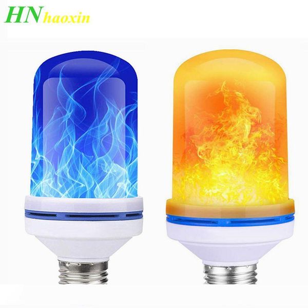 

HaoXin E27 85-265V LED Flame Effect Bulb Fire Light Gravity sensor Corn Bulbs Emulation Decor lamp Dynamic Light 4 Modes Creative Lampa