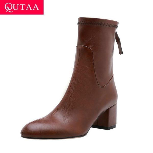 qutaa 2020 women shoes pu leather elegant round toe square high heel zipper autumn winter casual ankle boots big size 34-43, Black
qutaa 2020 women shoes pu leather elegant round toe square high heel zipper autumn winter casual ankle boots big size 34-43, Black