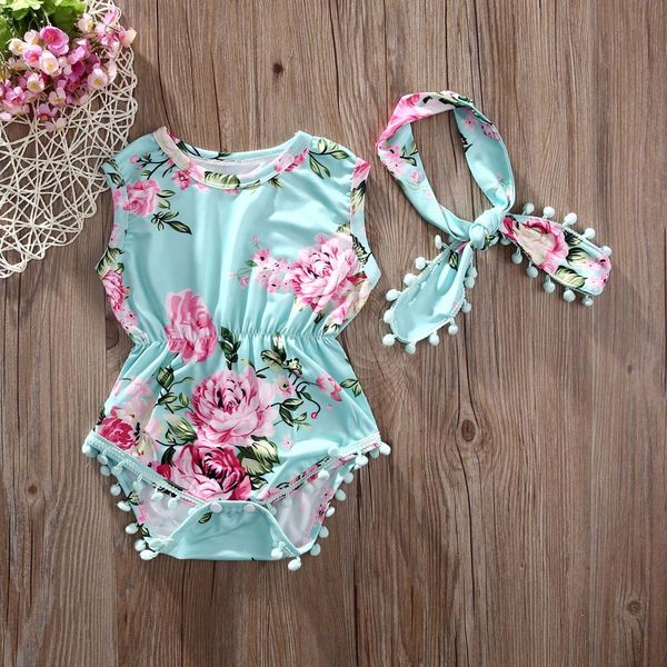 sleeveless floral tassle bodysuit for baby girls, Blue
sleeveless floral tassle bodysuit for baby girls, Blue