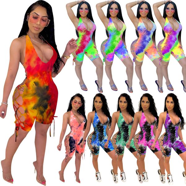 womens jumpsuit summer sleeveless backless halter tie-dye print bandage hollow out rompers bodysuit overalls party nightclub clothing, Black;white
womens jumpsuit summer sleeveless backless halter tie-dye print bandage hollow out rompers bodysuit overalls party nightclub clothing, Black;white