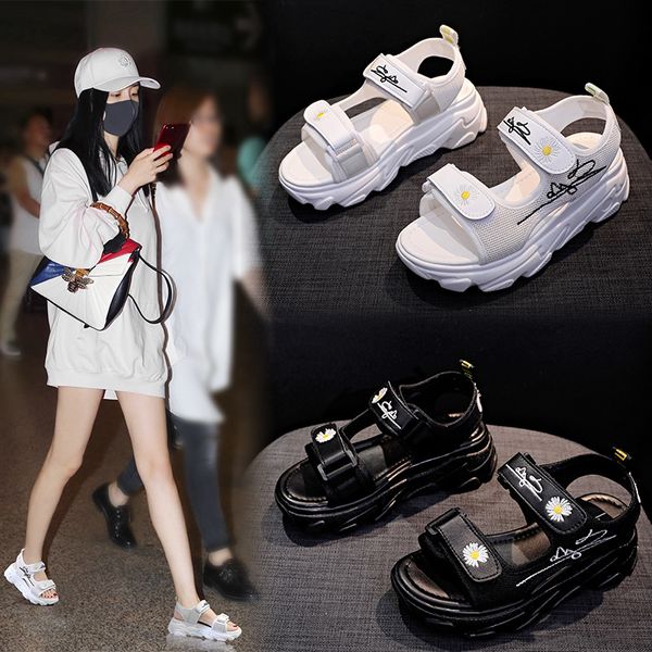 web celebrity style sandals women 2020 new leather little daisy ins han edition fashion shoes joker wind movement, Black
web celebrity style sandals women 2020 new leather little daisy ins han edition fashion shoes joker wind movement, Black