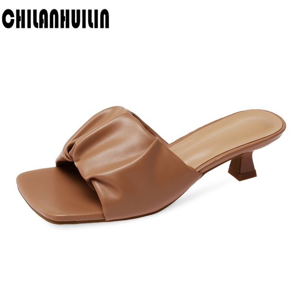 slippers women slides summer sandals pleated microfiber leather slippers thick high heels platform female beach casual shoes, Black
slippers women slides summer sandals pleated microfiber leather slippers thick high heels platform female beach casual shoes, Black