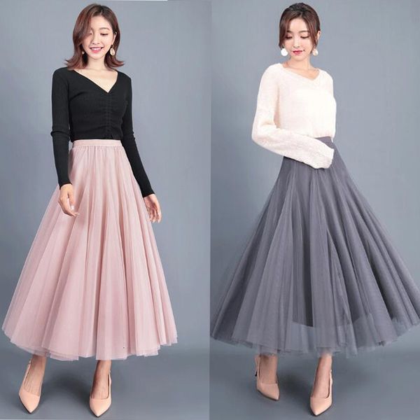 tingyili autumn solid tulle skirt gray brown beige pink black long skirts womens elegant maxi skirt
tingyili autumn solid tulle skirt gray brown beige pink black long skirts womens elegant maxi skirt