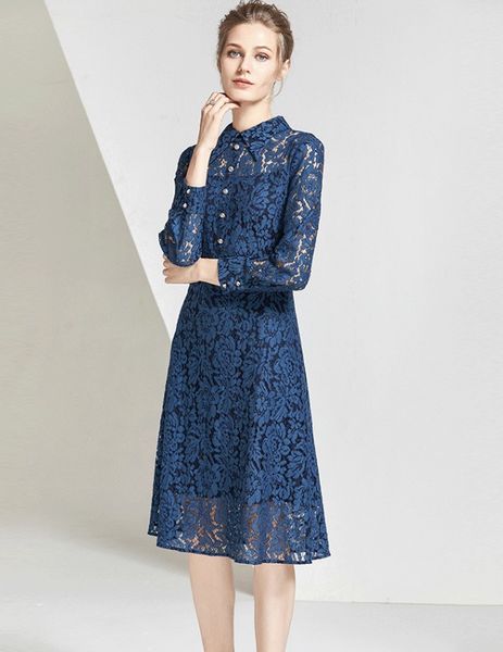 casual dresses women long sleeve blue solid color cutout lace dress a-line skirt lapel fashion temperament, Black;gray
casual dresses women long sleeve blue solid color cutout lace dress a-line skirt lapel fashion temperament, Black;gray