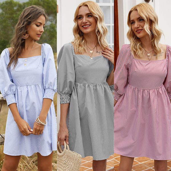 2020 spring summer new women's striped medium length cute zaraing zanzeaing sheining zafuler vintage boho women dress, Black;gray
2020 spring summer new women's striped medium length cute zaraing zanzeaing sheining zafuler vintage boho women dress, Black;gray