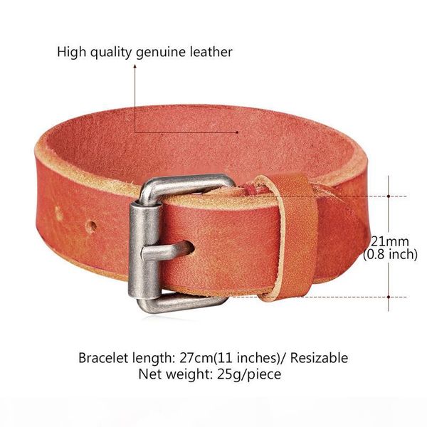 red or black genuine leather belt bracelet for men women new fashion stainless steel wide leather bracelet, Golden;silver
red or black genuine leather belt bracelet for men women new fashion stainless steel wide leather bracelet, Golden;silver