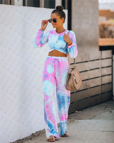 crop женщины tracksuit tie-краситель топы креста толстовки + свободные брюки брюки двухкусочный спортивный костюм градиент с длинным рукавом, White
crop женщины tracksuit tie-краситель топы креста толстовки + свободные брюки брюки двухкусочный спортивный костюм градиент с длинным рукавом, White