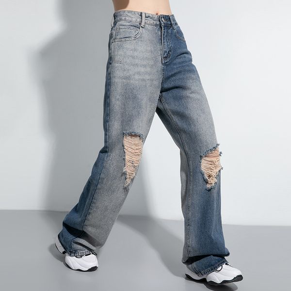 women's casual mid waist loose ripped jeans denim pants wash hole wide leg pants distressed denim joggers vintage pant s186, Blue
women's casual mid waist loose ripped jeans denim pants wash hole wide leg pants distressed denim joggers vintage pant s186, Blue