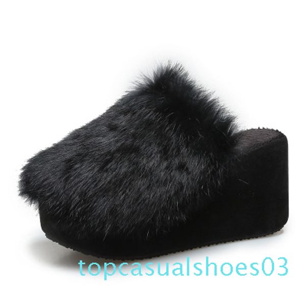 2020 winter new casual wild thick bottom warm cotton slippers word plus velvet slope with female slippers t03, Black
2020 winter new casual wild thick bottom warm cotton slippers word plus velvet slope with female slippers t03, Black