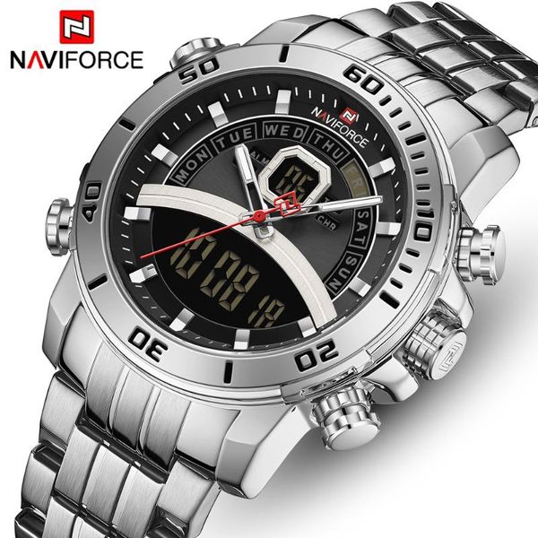 men watch naviforce brand fashion silver black luxury business mens analog digital dual display watches relogio masculino, Slivery;brown
men watch naviforce brand fashion silver black luxury business mens analog digital dual display watches relogio masculino, Slivery;brown
