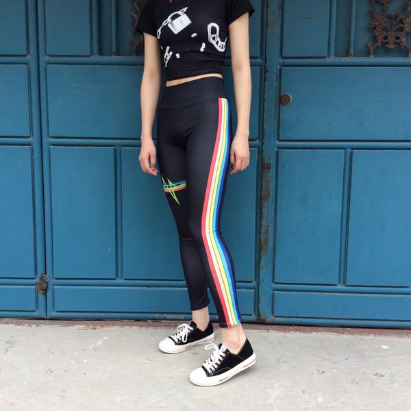 gkjt6 fashionable outer tight sports tight pants wear rainbow leggings women's yoga sports pants 2019 new version autumn ninth note leg, Black
gkjt6 fashionable outer tight sports tight pants wear rainbow leggings women's yoga sports pants 2019 new version autumn ninth note leg, Black