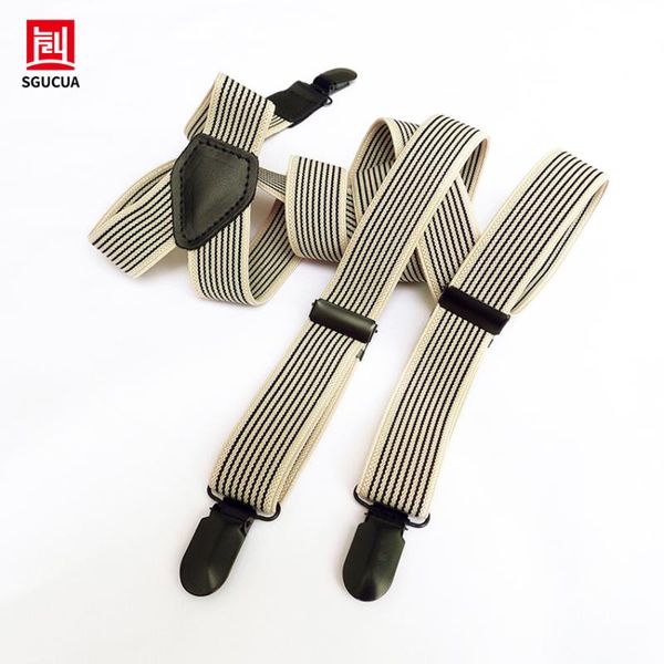 sgucua men women suspender elastic casual new fashion black stripe braces 3 clip adjustable suspenders for jeans, Black;white
sgucua men women suspender elastic casual new fashion black stripe braces 3 clip adjustable suspenders for jeans, Black;white