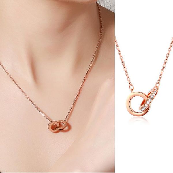 double fair daily collarbone chain necklace for women double circle round +cz gift for birthday party fashion jewelry kan041, Silver
double fair daily collarbone chain necklace for women double circle round +cz gift for birthday party fashion jewelry kan041, Silver