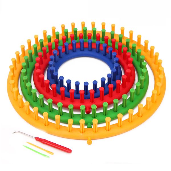 4 size colorful knitting machine knitting loom set round circle hat knitter wool yarn needles hook sewing tools for hats scarves, Black
4 size colorful knitting machine knitting loom set round circle hat knitter wool yarn needles hook sewing tools for hats scarves, Black