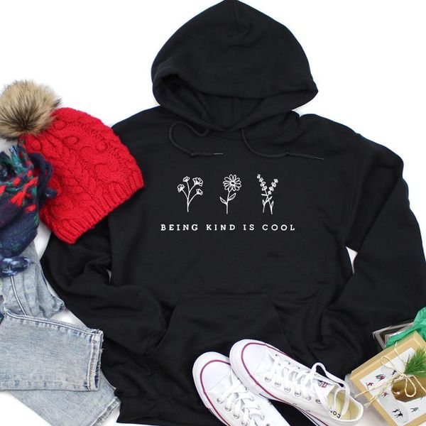 being kind is cool letter print hoodies women floral sweatshirt plus size jumper be kind pullover hoody 90s fashion outfits, Black
being kind is cool letter print hoodies women floral sweatshirt plus size jumper be kind pullover hoody 90s fashion outfits, Black