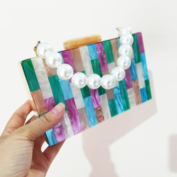 pearlescent acrylic bag chain women messenger bag geometric patchwork clutches elegant evening party prom handbags wallet
pearlescent acrylic bag chain women messenger bag geometric patchwork clutches elegant evening party prom handbags wallet