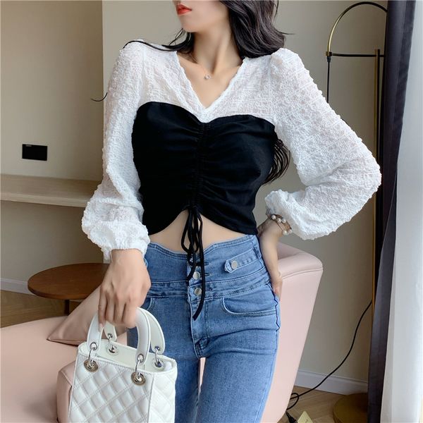 autumn 2020 new womens suit korean-style contrasting color temperament slim v-neck short-sleeved slim shirt fashion jeans, Blue
autumn 2020 new womens suit korean-style contrasting color temperament slim v-neck short-sleeved slim shirt fashion jeans, Blue