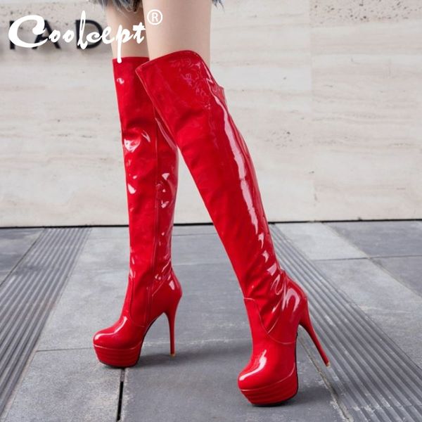 coolcept size 32-43 women over knee boots thin high heel winter shoes woman warm fashion platform zipper party footwear, Black
coolcept size 32-43 women over knee boots thin high heel winter shoes woman warm fashion platform zipper party footwear, Black