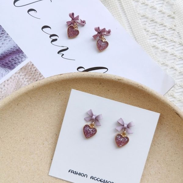 korea temperament sweet matte love bow dangle earrings fashion small fresh girl women's beautiful ear clip jewelry accessories, Silver
korea temperament sweet matte love bow dangle earrings fashion small fresh girl women's beautiful ear clip jewelry accessories, Silver