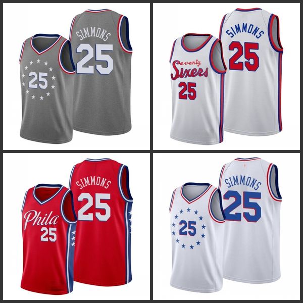 philadelphia 76ers ben simmons men city basketball jersey, Black