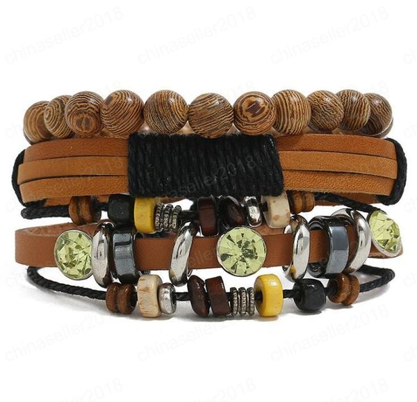 men's genuine leather bracelet diy pu wooden beads light green crystal bracelet combination suit bracelet 3styles/1set, Golden;silver
men's genuine leather bracelet diy pu wooden beads light green crystal bracelet combination suit bracelet 3styles/1set, Golden;silver