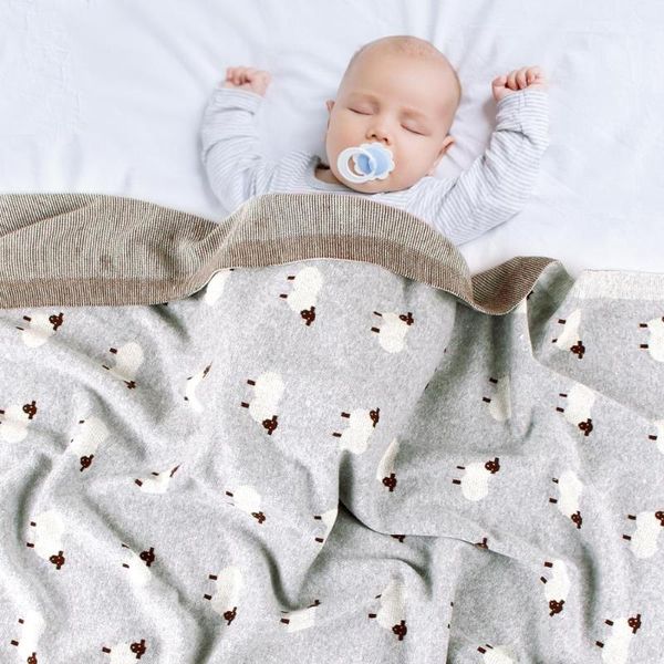 100*80cm Baby Blankets Knitted Newborn Swaddle Stroller Bedding Wrap Cartoon Alpaca Infantil Boy&girl Receiving Blanket Children