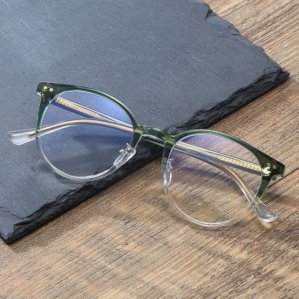 20 korean new two-color gradient tr90 fashionable men's glasses and women's round frame personalized plain glasses frame, Silver
20 korean new two-color gradient tr90 fashionable men's glasses and women's round frame personalized plain glasses frame, Silver
