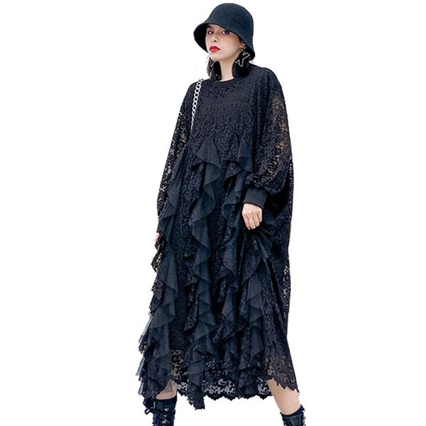 casual dresses qing mo black white women lace dress 2021 spring mesh patchwork female plus size slim zqy3052, Black;gray
casual dresses qing mo black white women lace dress 2021 spring mesh patchwork female plus size slim zqy3052, Black;gray