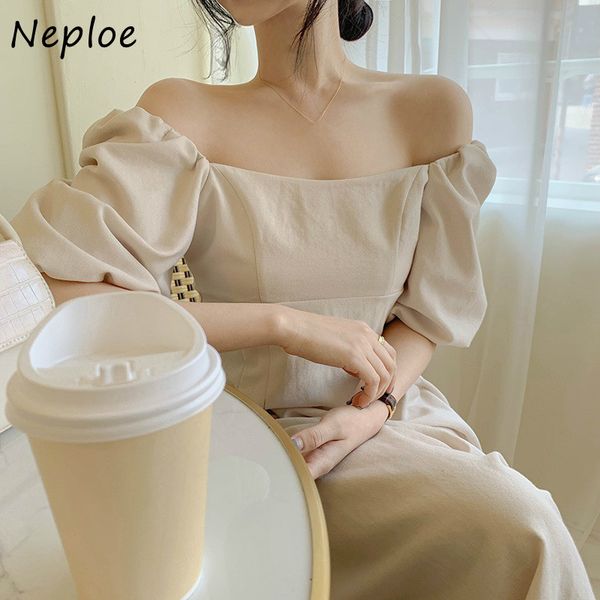 casual dresses neploe women vintage a-line dress 2021 summer solid slash neck puff sleeve mid-calf slim chic wild fashion vestidos, Black;gray
casual dresses neploe women vintage a-line dress 2021 summer solid slash neck puff sleeve mid-calf slim chic wild fashion vestidos, Black;gray