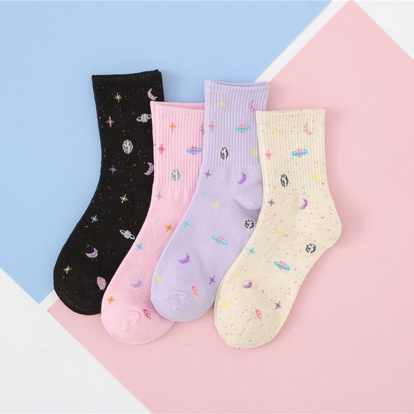 hchse autumn winter korea starry sky creative paragraph fashionable stockings stockings cotton mid calf women socks universe planet point ya, Pink;yellow
hchse autumn winter korea starry sky creative paragraph fashionable stockings stockings cotton mid calf women socks universe planet point ya, Pink;yellow
