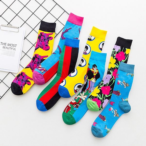 flower men's sock crew stripe man socks thermal standard sox animal cotton spring trendy calcetines, Black
flower men's sock crew stripe man socks thermal standard sox animal cotton spring trendy calcetines, Black