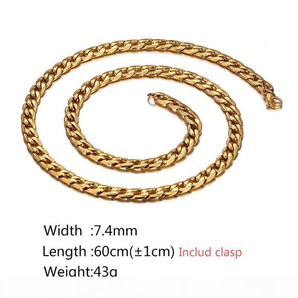 male classic jewelry genuine collar joyas titanium steel gold plated twisted men fashion chains necklace 60cm*0.74cm, Silver
male classic jewelry genuine collar joyas titanium steel gold plated twisted men fashion chains necklace 60cm*0.74cm, Silver