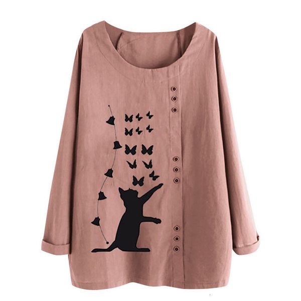 plus size women long sleeves cotton linen o neck cat print button blouse 2020 button autumn winter women girls oversize, White
plus size women long sleeves cotton linen o neck cat print button blouse 2020 button autumn winter women girls oversize, White