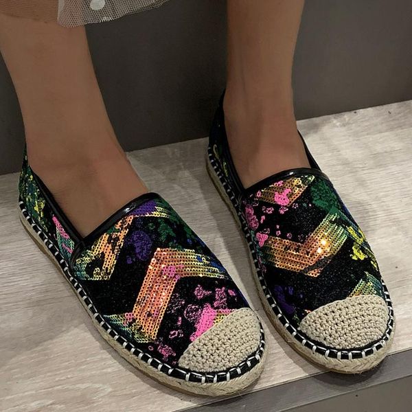 multicolor glitter loafers woman flats ballerina knitted moccasins sewing bling fisherman shoes for women espadrilles 2020, Black
multicolor glitter loafers woman flats ballerina knitted moccasins sewing bling fisherman shoes for women espadrilles 2020, Black