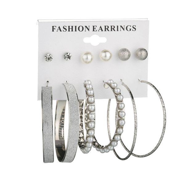 pearl earrings for women vintage silver gold color earrings set big geometric circle earring brincos female 6 pairs earring sets, Golden;silver
pearl earrings for women vintage silver gold color earrings set big geometric circle earring brincos female 6 pairs earring sets, Golden;silver