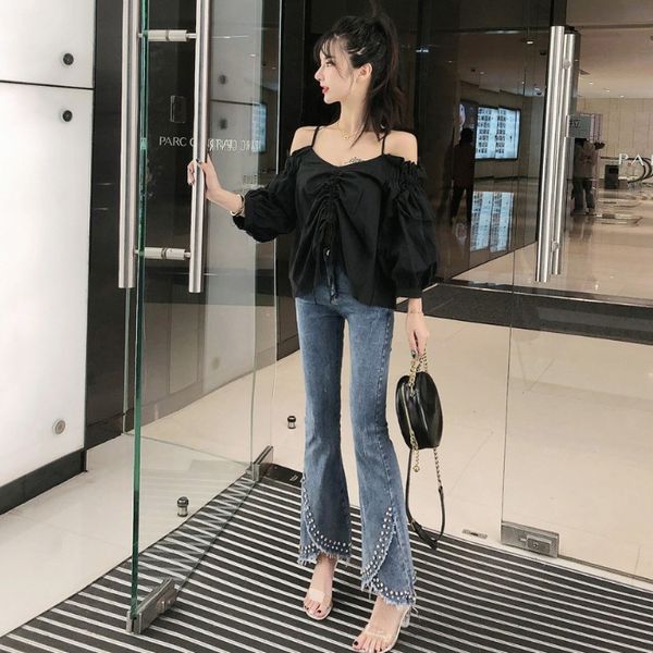 women's clothing zipper diamond flare pants full length vintage style spring and autumn high waisted jeans trousers women new, Blue
women's clothing zipper diamond flare pants full length vintage style spring and autumn high waisted jeans trousers women new, Blue