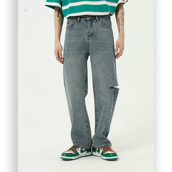 jeans male streetwear denim pants long trousers vintage fashion hip hop straight washed broken hole casual men full length mid, Blue
jeans male streetwear denim pants long trousers vintage fashion hip hop straight washed broken hole casual men full length mid, Blue